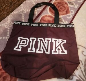 PINK Victoria's Secret Maroon Tote Bag